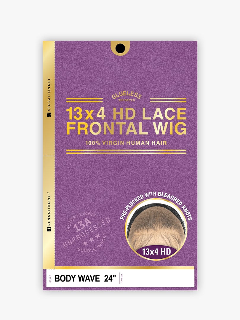 Sensationnel 13A 100% Virgin Human Hair Glueless 13x4 HD Lace Front Wig BODY WAVE 20"