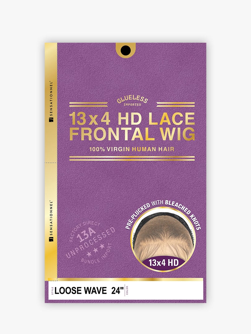 Sensationnel 13A 100% Virgin Human Hair Glueless 13x4 HD Lace Front Wig LOOSE WAVE 20"