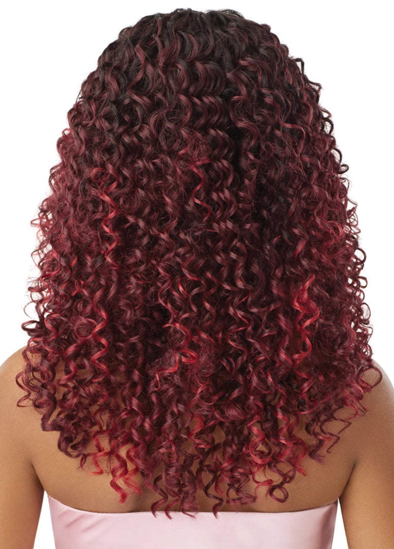 Outre Airtied Human Hair Blend Glueless 100% Fully Hand-Tied 13X6 HD Lace Front Wig DOMINICAN CURLY 22"