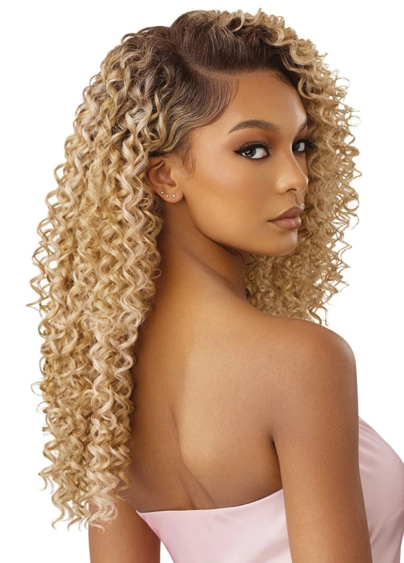 Outre Airtied Human Hair Blend Glueless 100% Fully Hand-Tied 13X6 HD Lace Front Wig DOMINICAN CURLY 22"