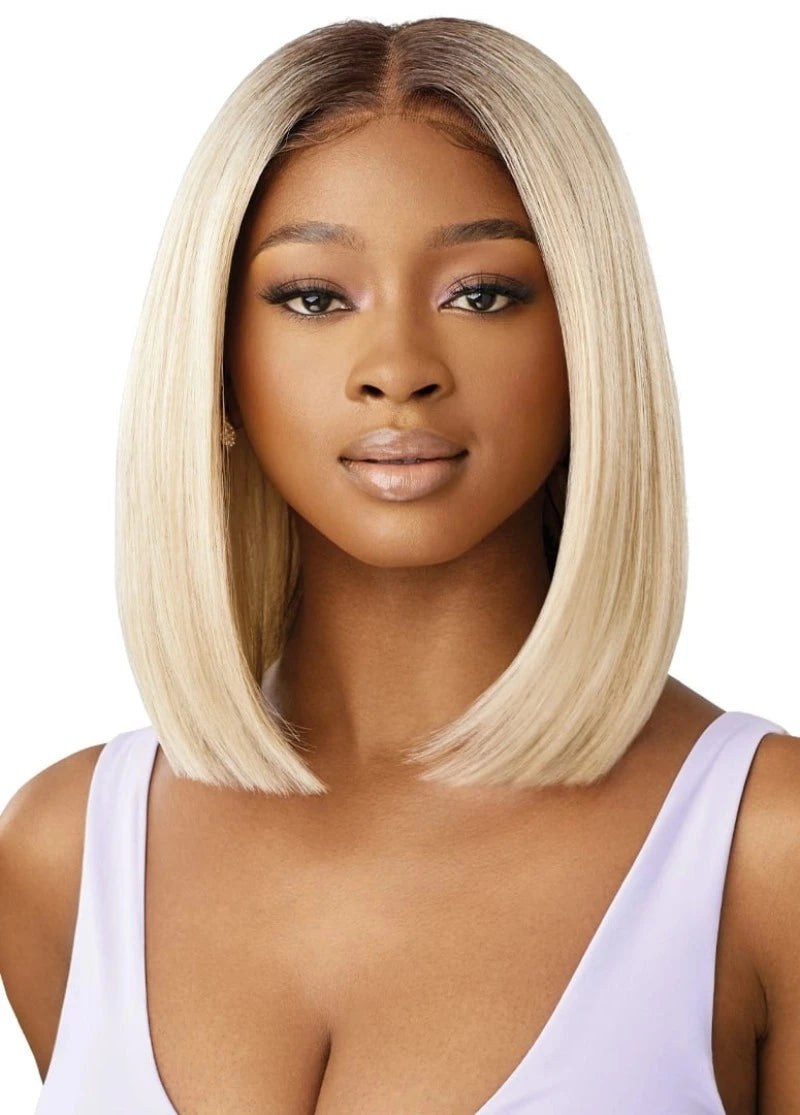 Outre Airtied Glueless Human Hair Blend 13x4 HD Lace Front Wig NATURAL YAKI 12"