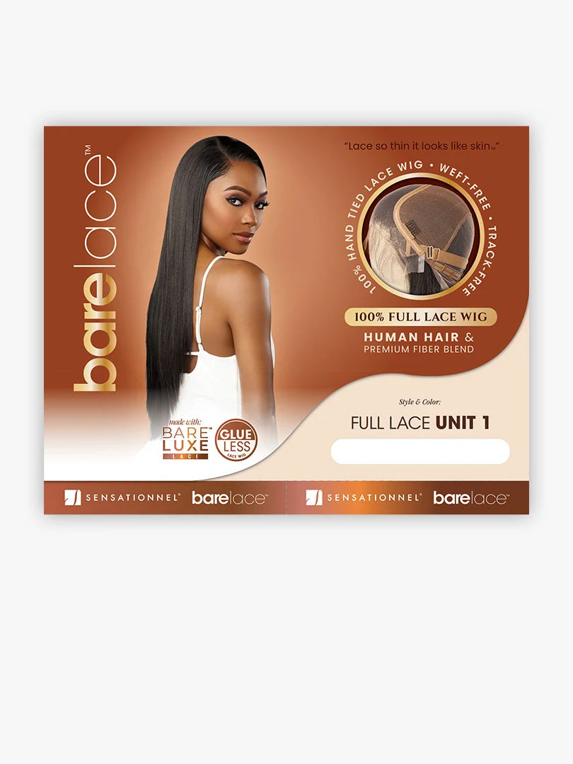 Sensationnel Bare Lace Glueless Human Hair Blend 100% Full Lace Wig FULL LACE UNIT 1