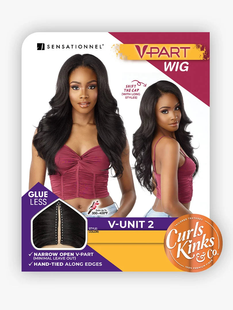 Sensationnel Curls Kinks & Co Synthetic Hair Glueless V Part Wig V UNIT 2