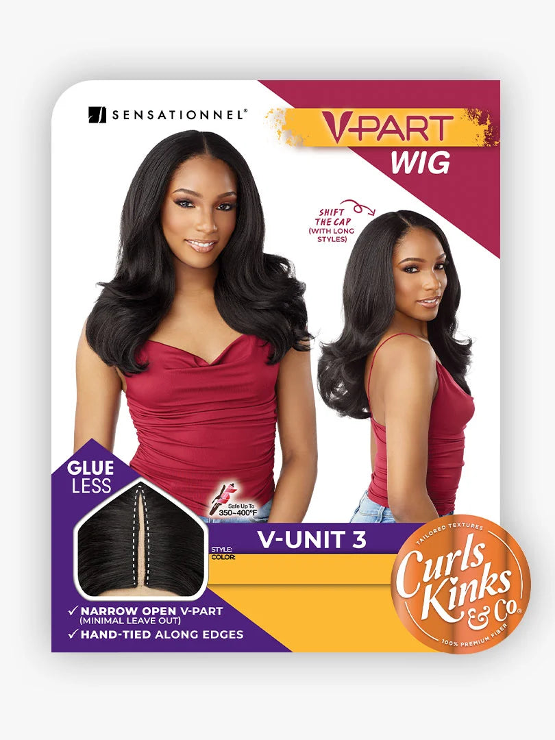 Sensationnel Curls Kinks & Co Synthetic Hair Glueless V Part Wig V UNIT 3