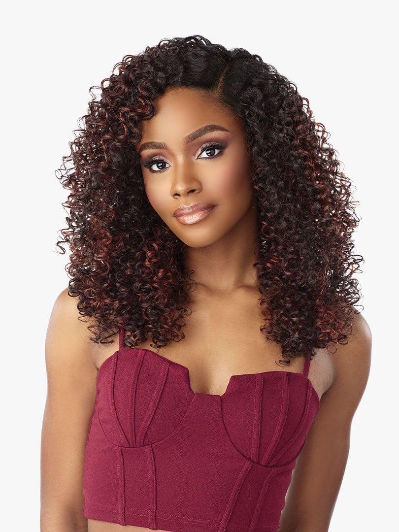 Sensationnel Curls Kinks & Co Synthetic Hair Glueless V Part Wig V UNIT 5