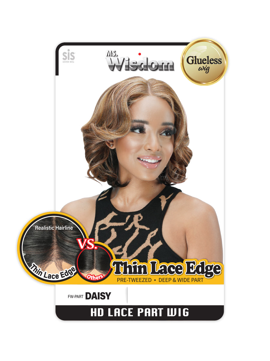 Zury Sis Ms. Wisdom Synthetic Hair Glueless HD Lace Part Wig DAISY