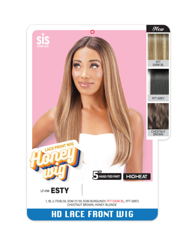 Zury Sis Honey Wig 5" Hand-Tied Part Synthetic HD Lace Front Wig ESTY