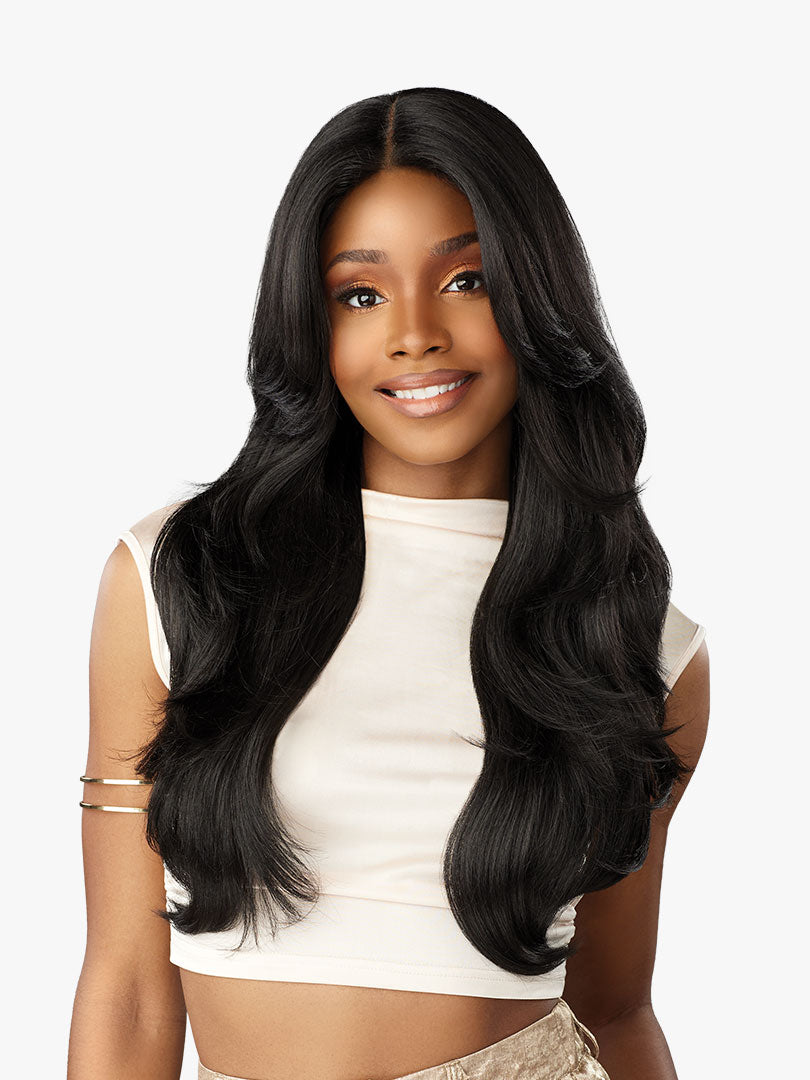 Sensationnel Glamzy Glueless V-Part HD Lace Parting Wig ELYSIA