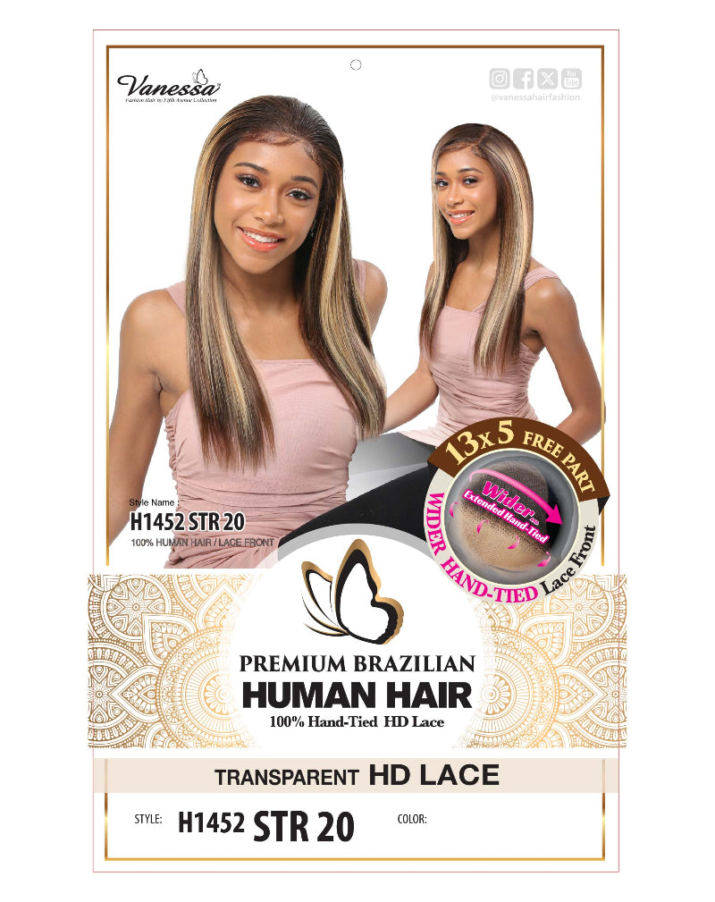 Vanessa Premium Brazilian Human Hair Glueless 13x5 HD Lace Front Wig STR 20