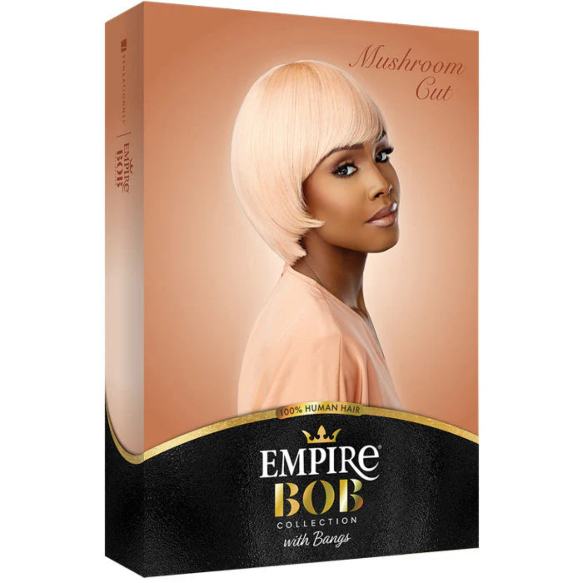 Sensationnel Empire Bob Collection with Bangs Full 100% Human Hair Wig MUSHROOMS CUT