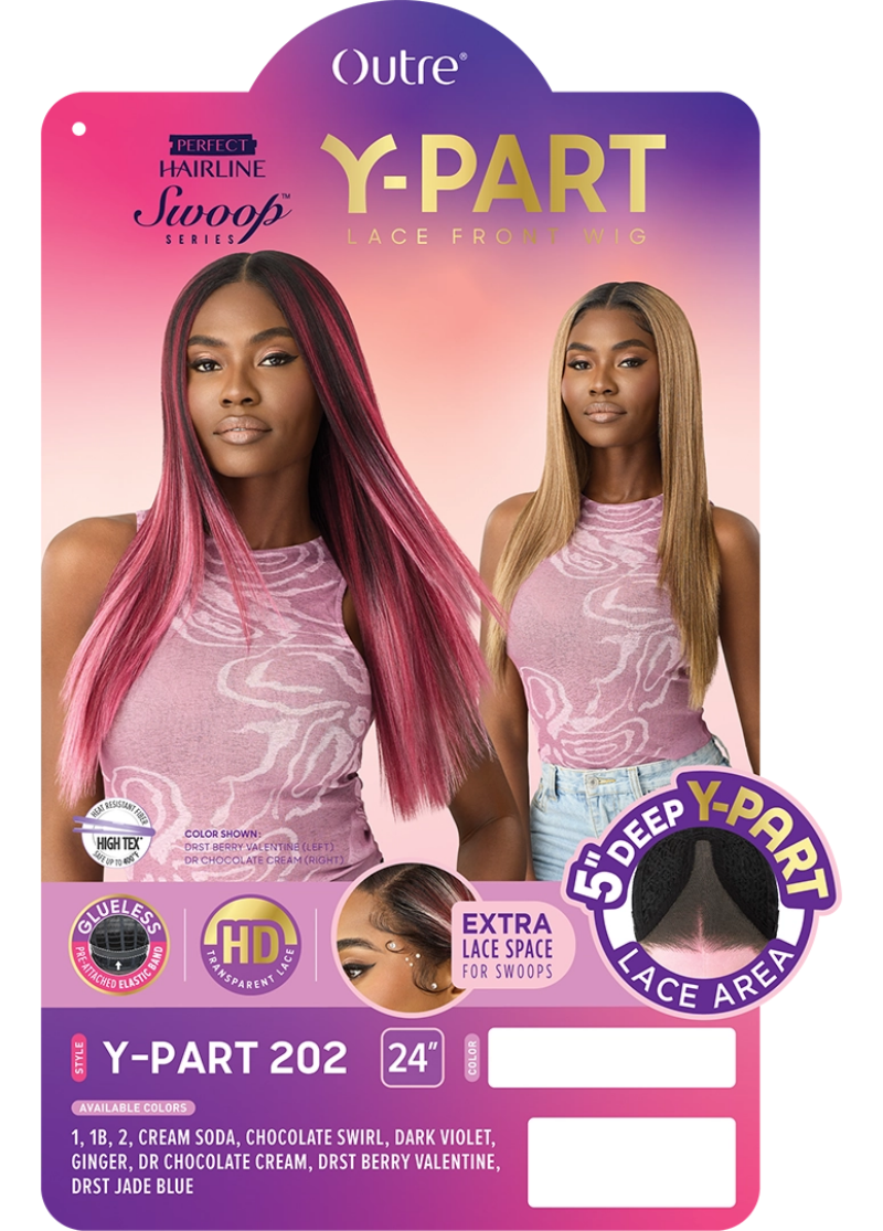 Outre Perfect Hairline Swoop Series Glueless 5" Deep Y-Part HD Lace Front Wig Y-PART 202