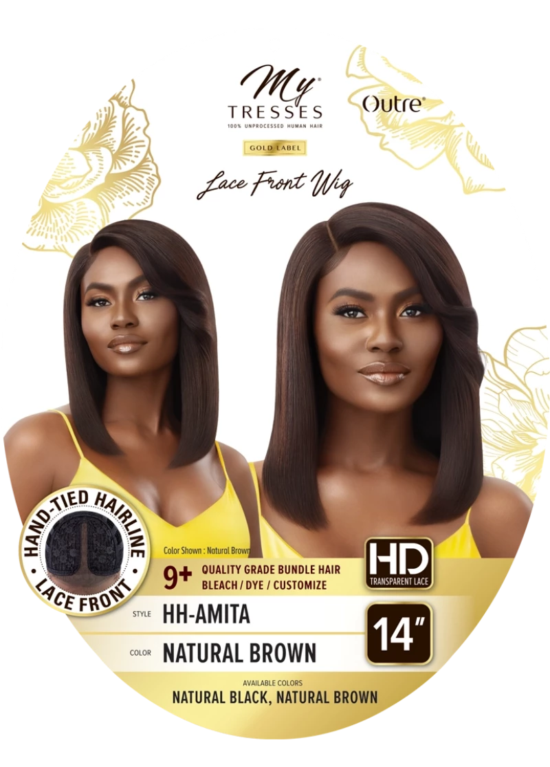 Outre My Tresses Gold Label 100% Unprocessed Human Hair Lace Front Wig AMITA