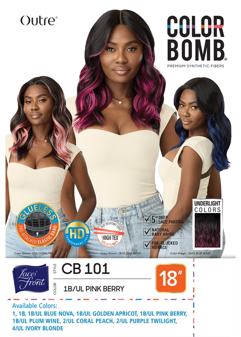 Outre Color Bomb Glueless HD Lace Front Wig CB 101
