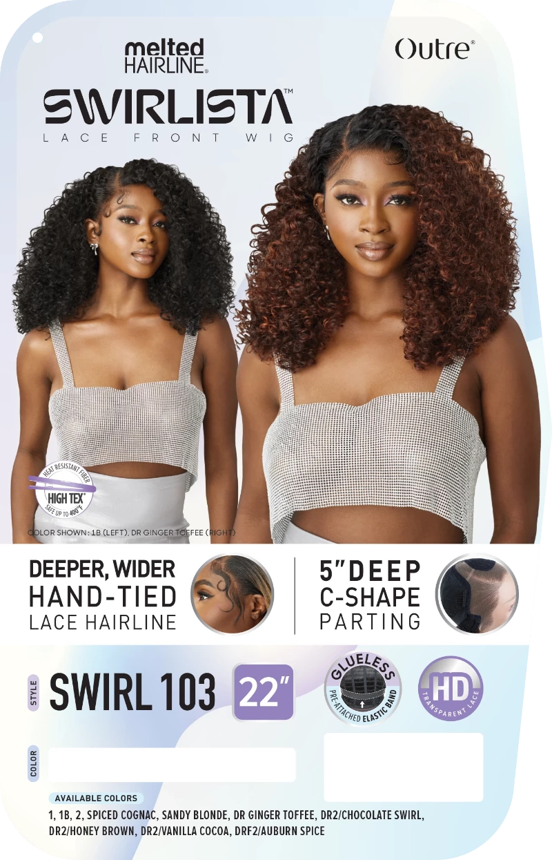 Outre Melted Hairline Swirlista Glueless 5" Deep Parting HD Lace Front Wig SWIRL 103