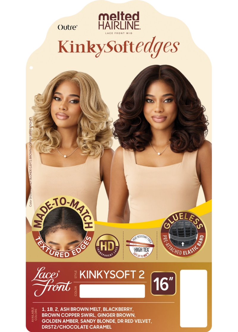 Outre Melted Hairline Kinky Soft Edges Synthetic Glueless HD Lace Front Wig KINKYSOFT 2