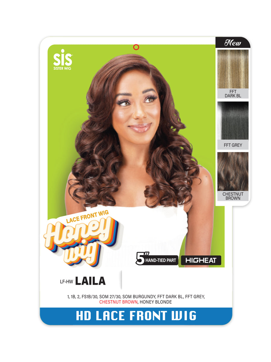 Zury Sis Honey Wig 5" Hand-Tied Part Synthetic HD Lace Front Wig LAILA
