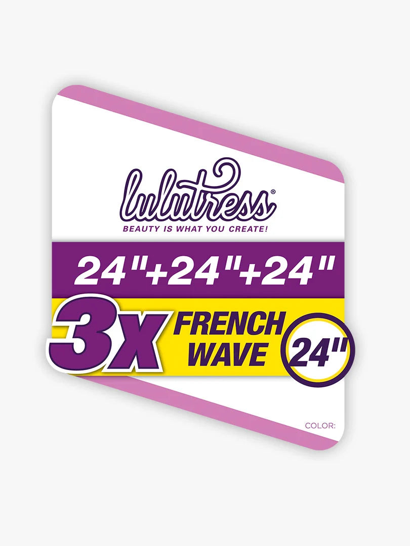 Sensationnel Lulutress Synthetic Hair 3 Bundles Crochet Braid 3X FRENCH WAVE 24" (B1G1)