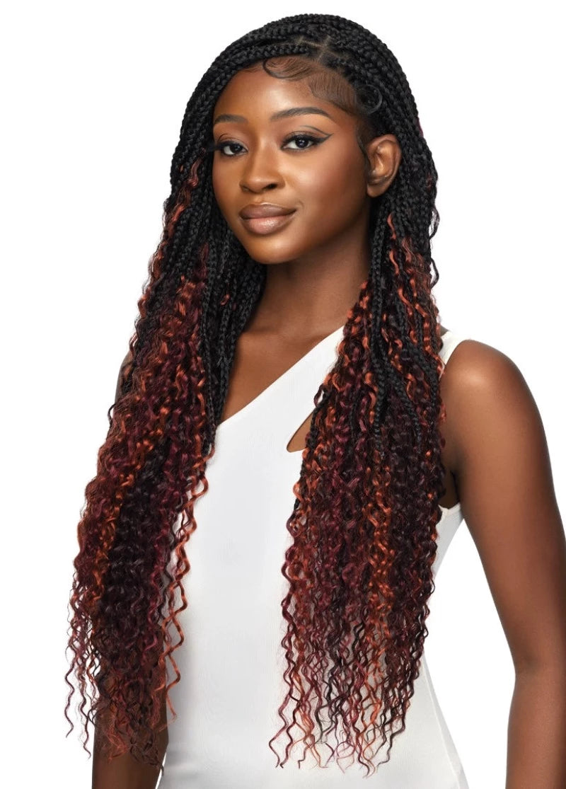 Outre Glueless Synthetic Hand-Tied Pre-Braided 13X4 HD Lace Front Wig BOHO BOX BRAID 30"