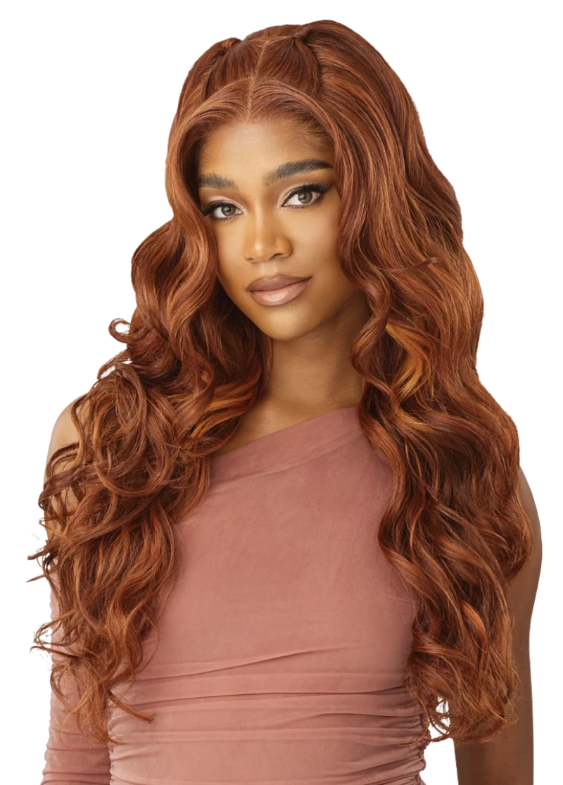 Outre 5x5 Lace Closure Wig 100% Human Hair Blend Glueless HD Lace Front Wig GLAM CURLS 24"