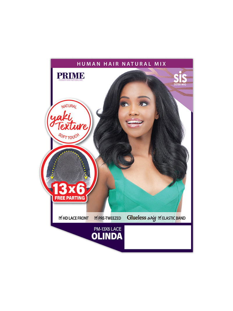 Zury Sis Yaki Texture Glueless Human Hair Blend 13x6 HD Lace Front Wig OLINDA