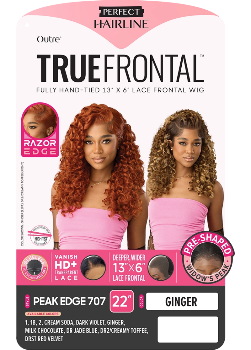 Outre Prefect Hairline True Frontal Glueless 13x6 HD Pre-Shaped Widow's Peak Lace Front Wig PEAK EDGE 707