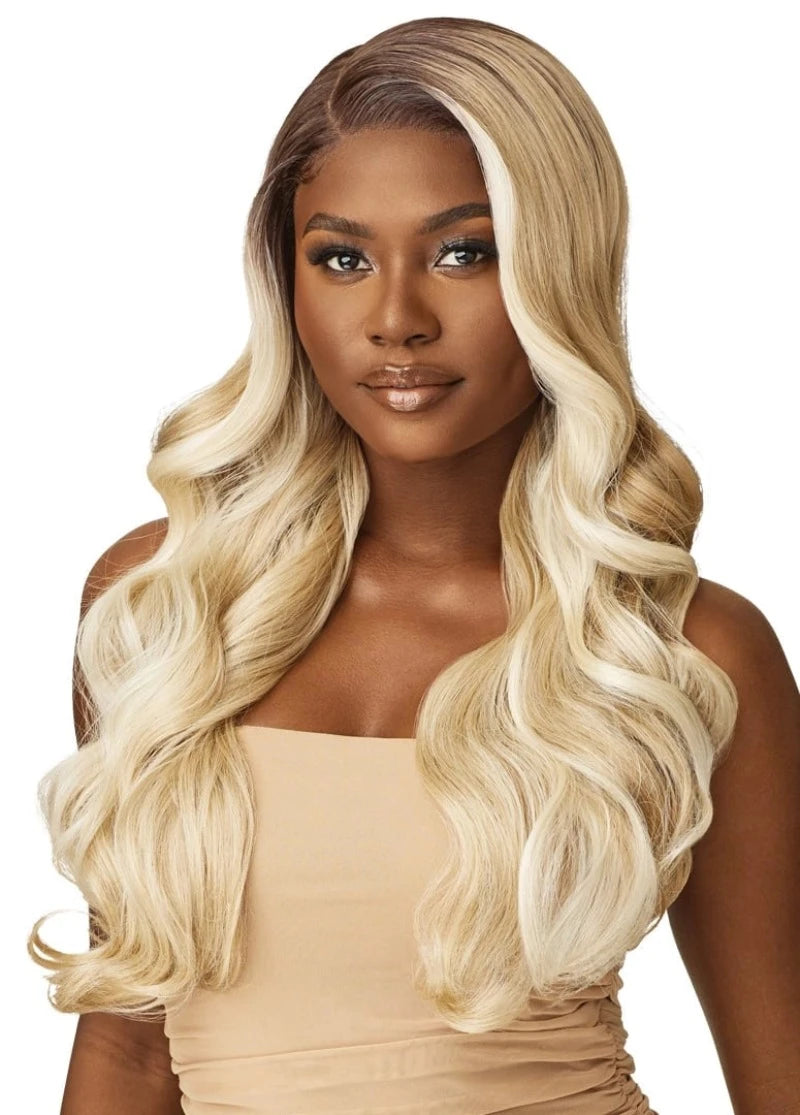 Outre Synthetic Sleek Lay Part HD Transparent Lace Front Wig Sahari