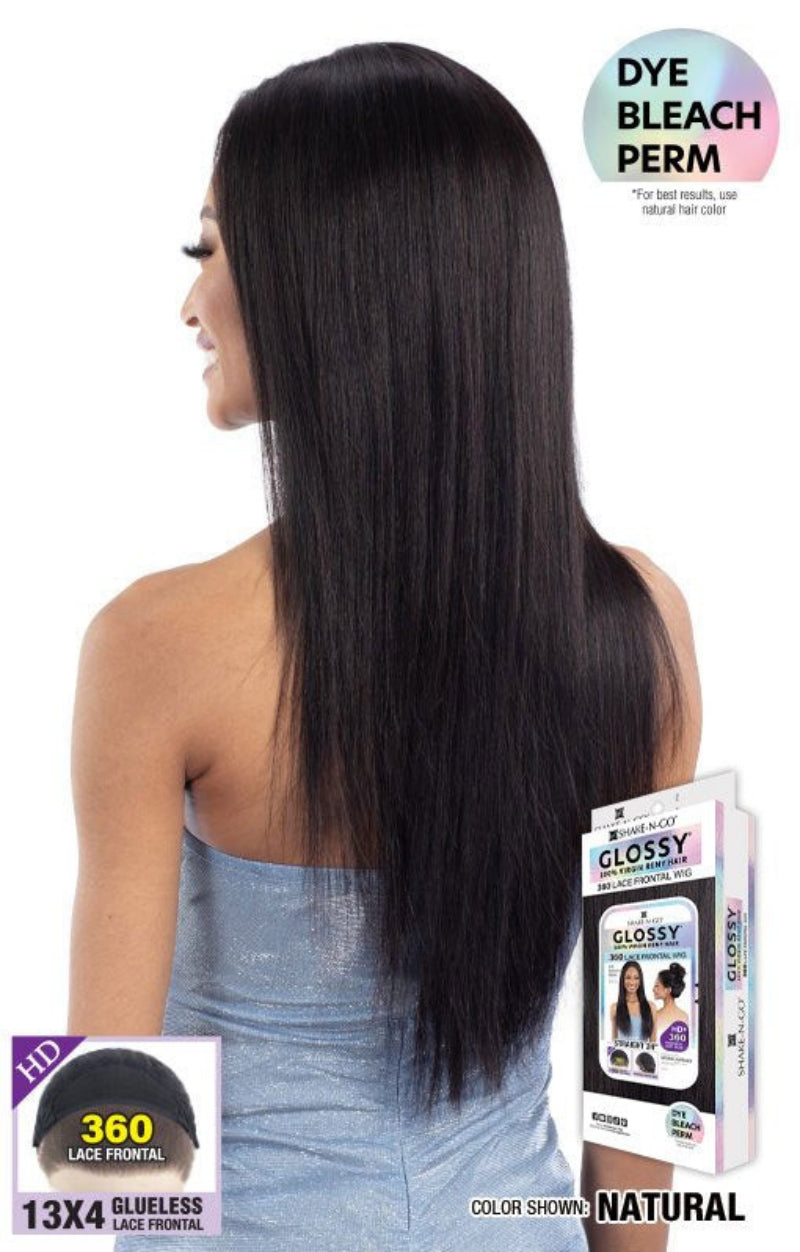 Shake N Go Glossy 100% Virgin Remy Human Hair 360 13x4 Glueless HD Lace Frontal Wig STRAIGHT 24
