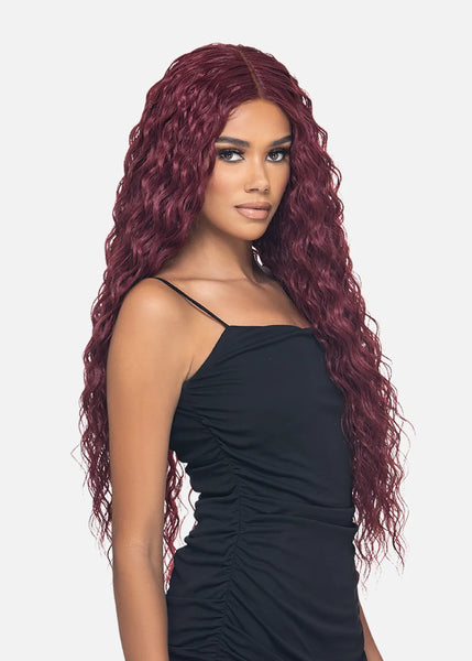 Vivica Fox Human Hair Blend 30″ Deep Wave W/Invincible Centre Part Lace Front Wig WNB-4