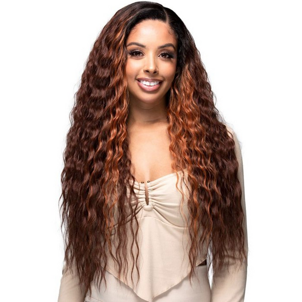 Bobbi Boss Glueless Human Hair Blend 13x4 HD Lace Front Wig Pre-Plucked MBLF402 BEATRIX