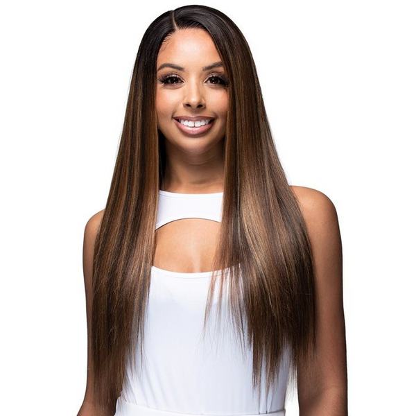 Bobbi Boss Glueless Human Hair Blend 13x4 HD Lace Front Wig Pre-Plucked MBLF404 LOU