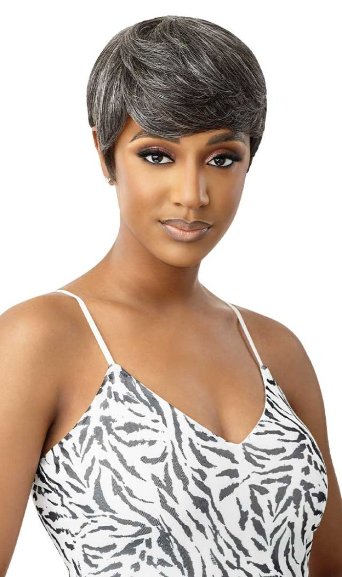 Outre Fab & Fly Gray Glamour 100% Human Hair Full Wig ASHA