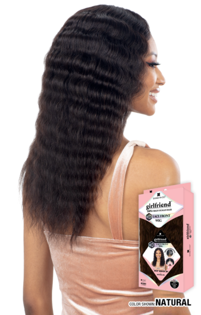 Shake n go Girlfriend 100% Virgin Human Hair HD Lace Front Wig DEEP WAVER 20"