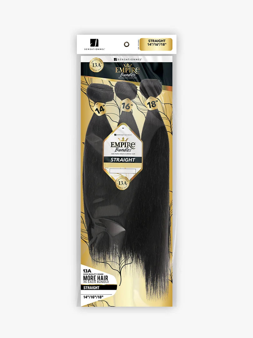 Sensationnel Empire Bundles 13A 100% Pure Virgin Human Hair STRAIGHT Multi Weaves 10,12,14