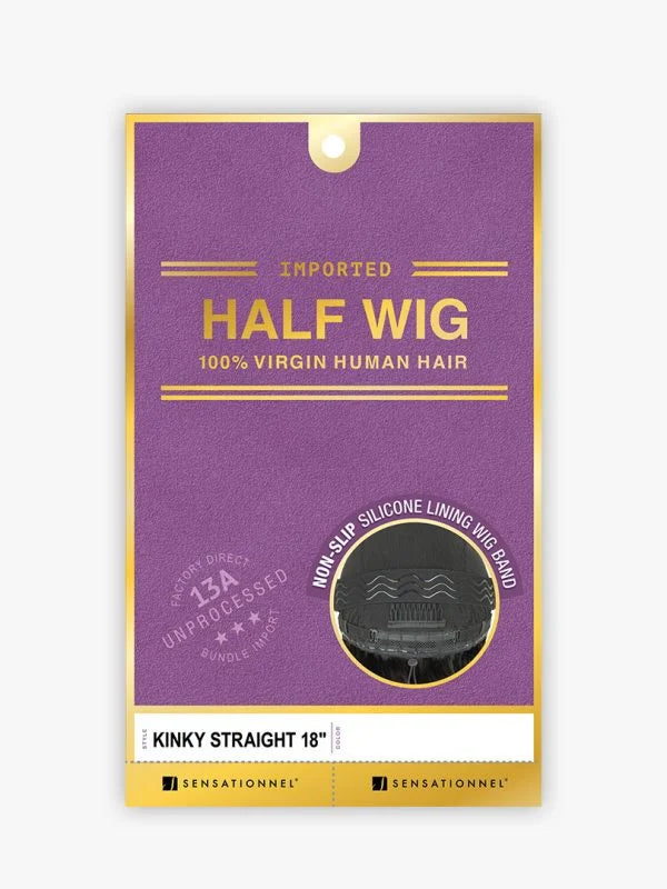 Sensationnel 13A Unprocessed 100% Virgin Human Hair Half Wig 13A HALF WIG KINKY STRAIGHT 18"