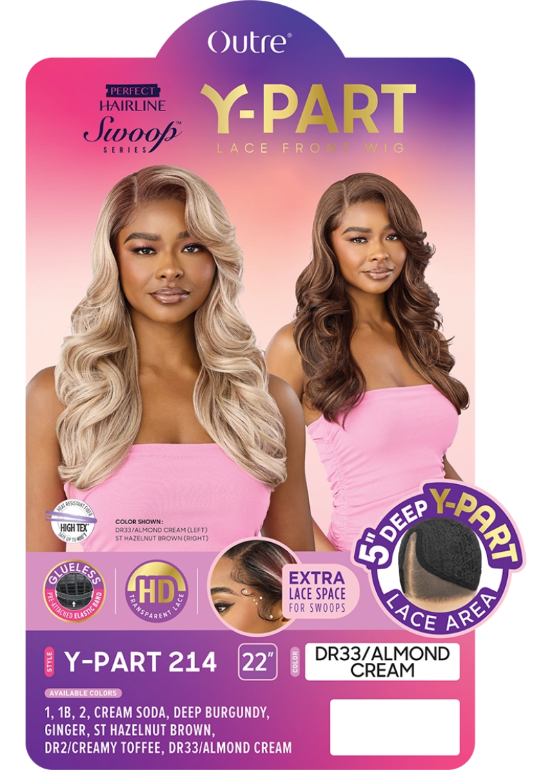 Outre Perfect Hairline Swoop Series Y-PART Glueless 13x4 HD Transparent Lace Front Y-PART 214