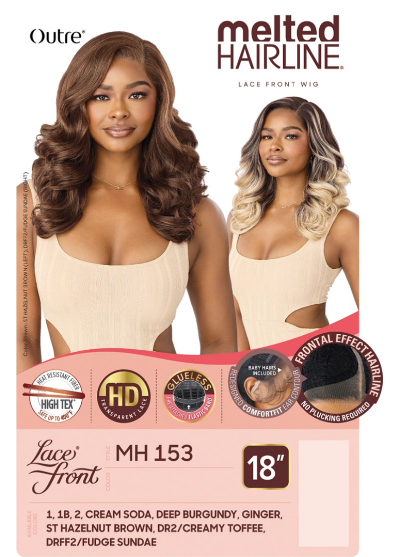 Outre Melted Hairline Glueless HD Transparent Lace Front Wig MH 153