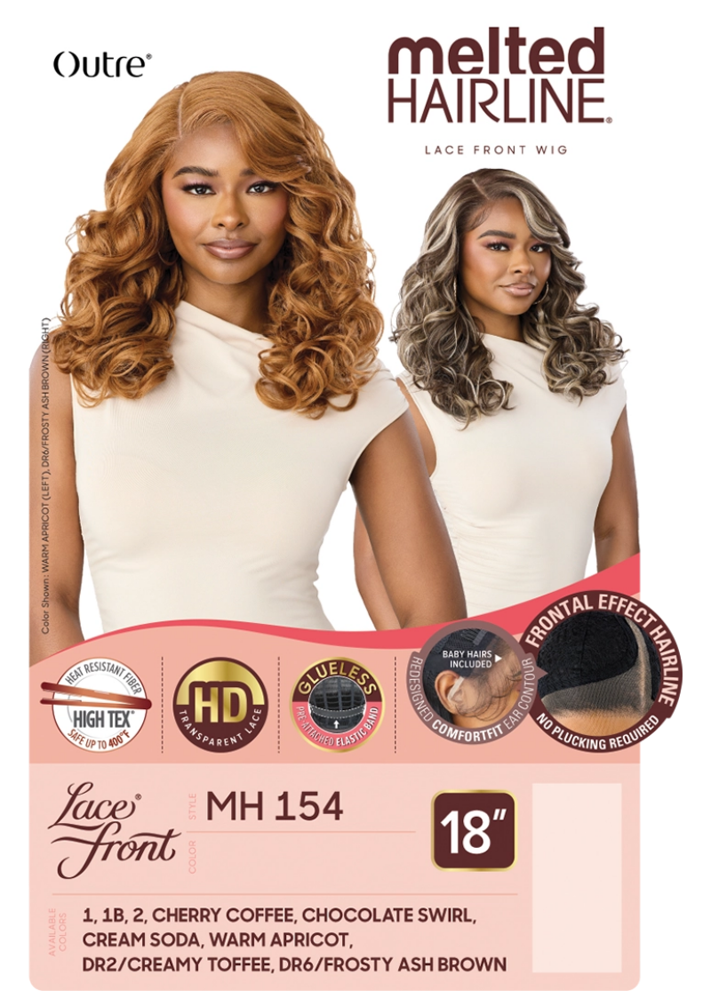 Outre Melted Hairline Glueless HD Transparent Lace Front Wig MH 154
