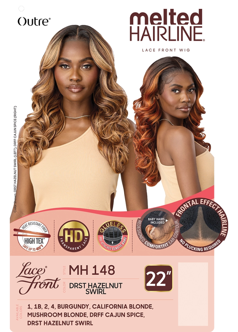 Outre Melted Hairline Glueless HD Transparent Lace Front Wig MH 148