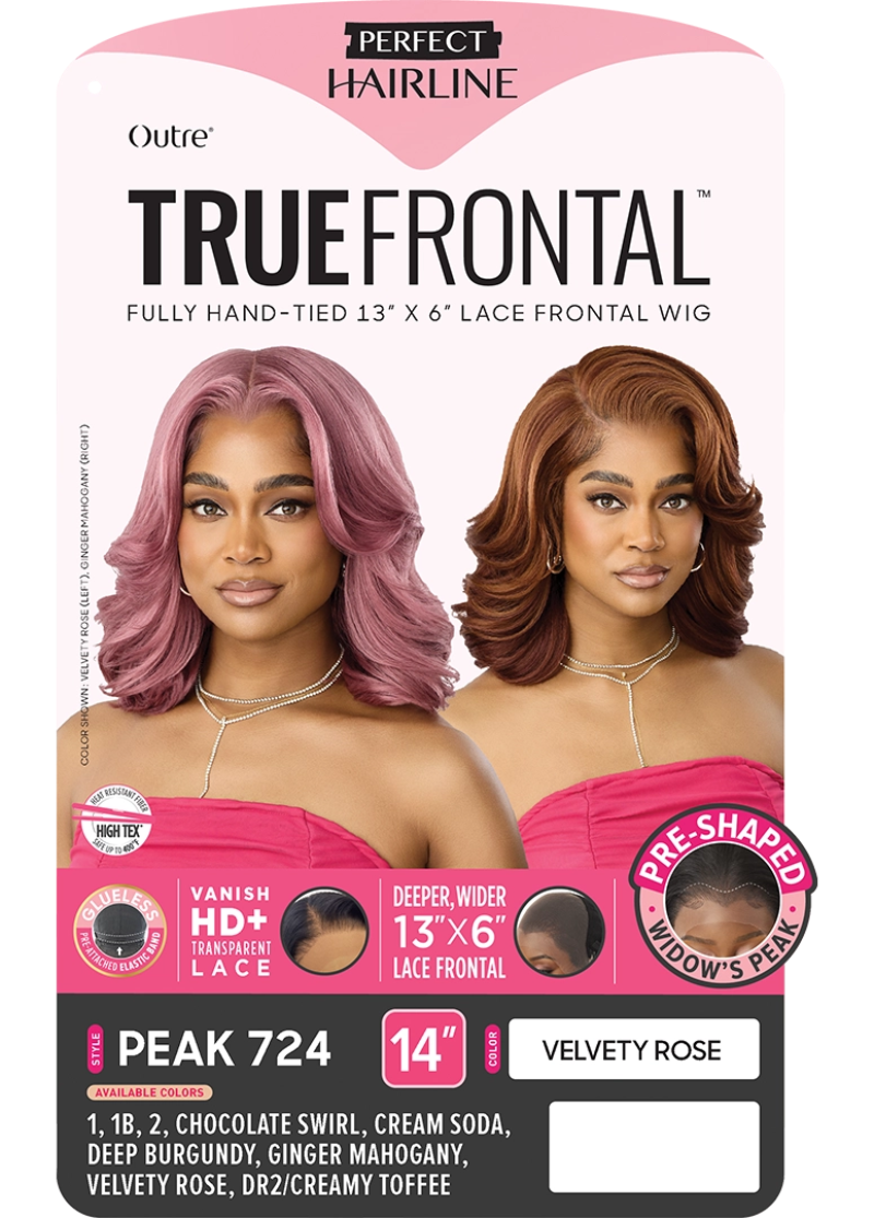 Outre True Frontal Perfect Hairline Glueless 13x6 HD Transparent Lace Frontal Wig PEAK 724