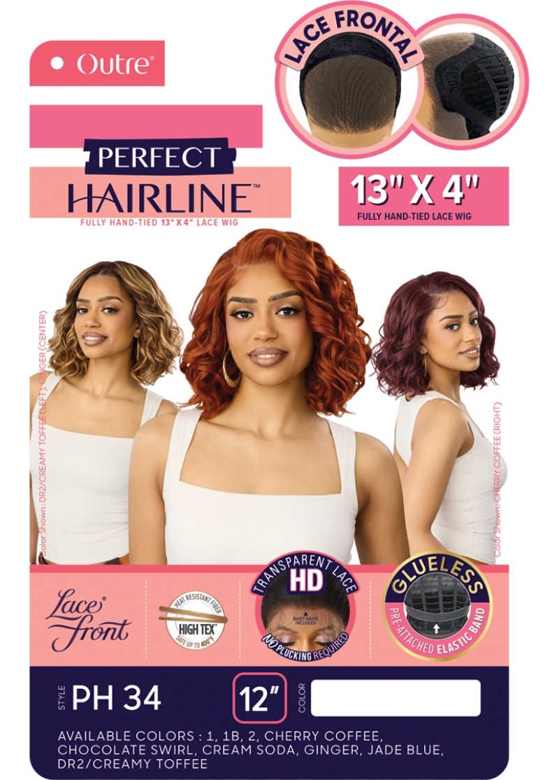 Outre Perfect Hairline Glueless 13X4 HD Transparent Lace Front Wig PH 34