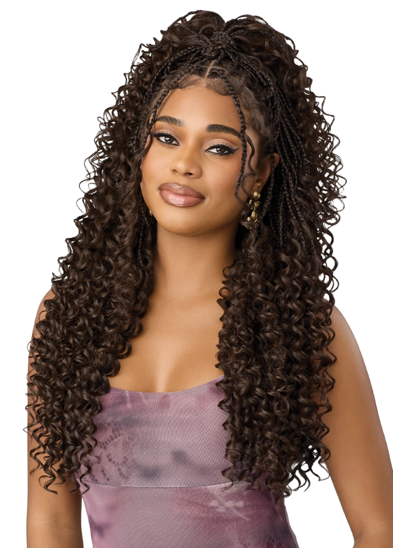 Outre Airtied 100% Fully Hand-Tied Glueless 13X6 HD Lace Front Wig BOHO PASSION BOX BRAIDS 24"
