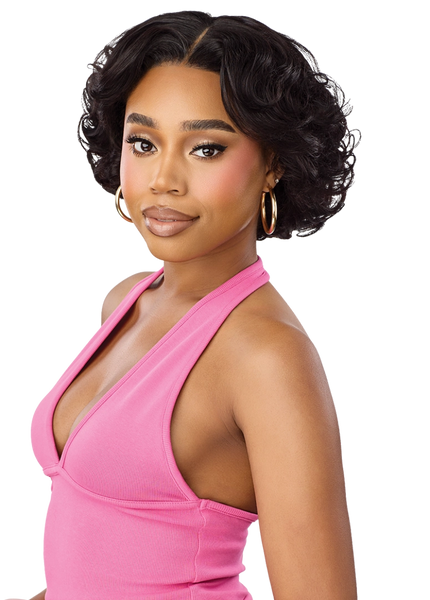 Outre Premium Duby Dazzle 100% Human Hair Glueless 13x4 Lace Frontal Wig Rose Curls 10