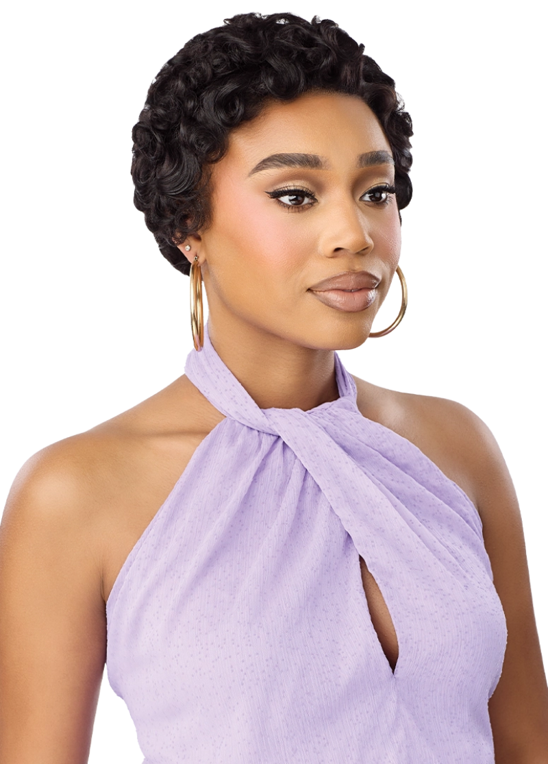 Outre Premium Duby Dazzle 100% Human Hair Glueless 13x4 Lace Frontal Wig PIN CURL PIXIE