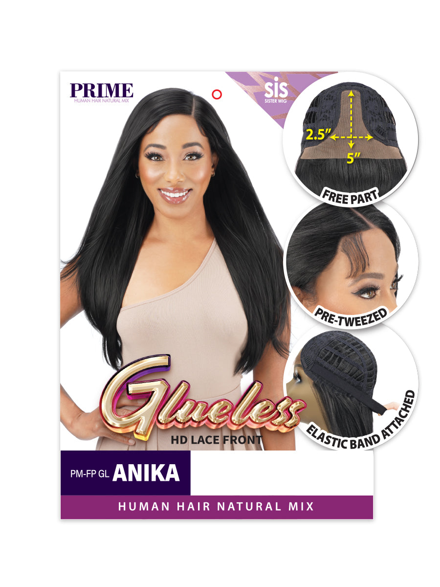 Zury Sis Prime Glueless Human Hair Blend Free-Part HD Lace Front Wig ANIKA