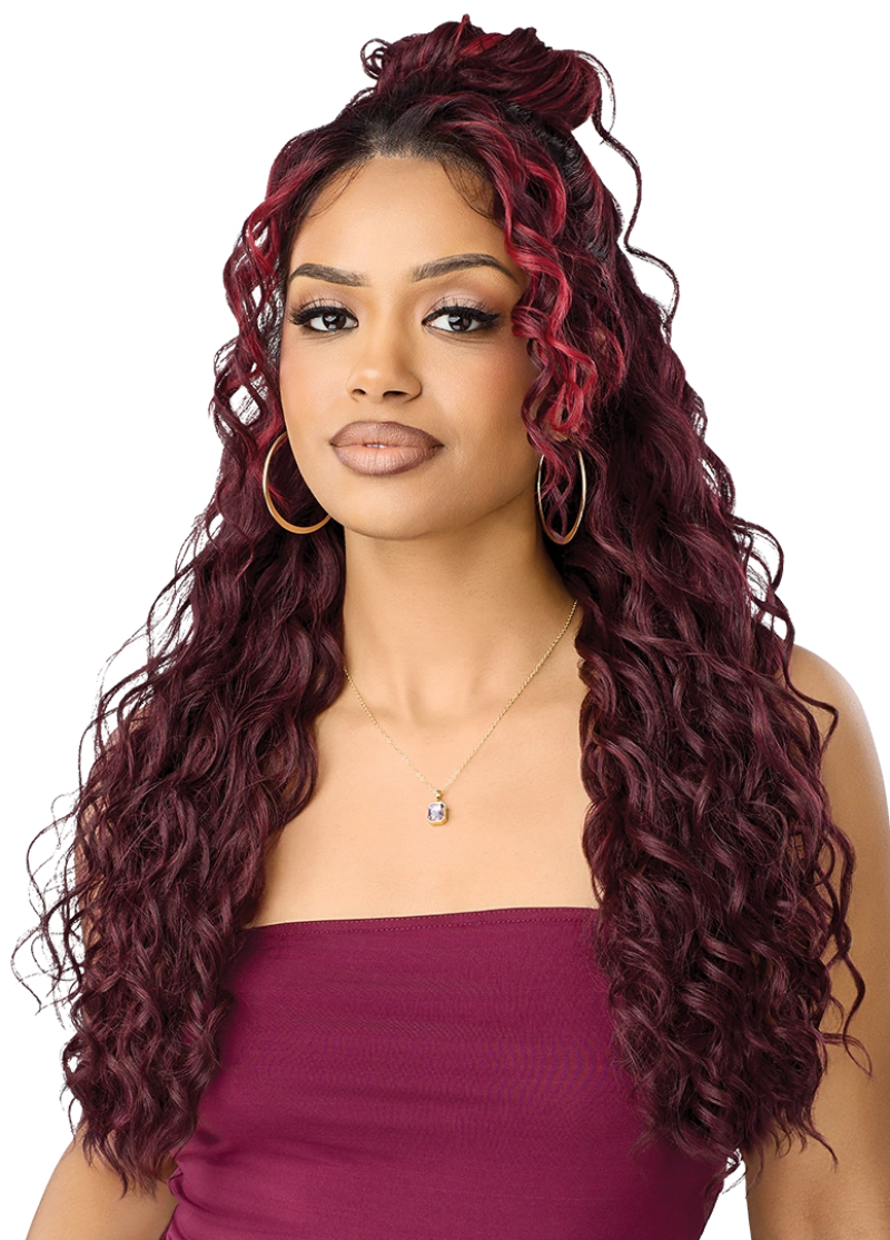 Outre Airtied Glueless Human Hair Blend 13x6 HD Lace Front Wig LOOSE DEEP 24"