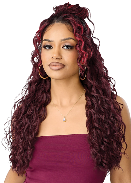 Outre Airtied Glueless Human Hair Blend 13x6 HD Lace Front Wig LOOSE DEEP 24"