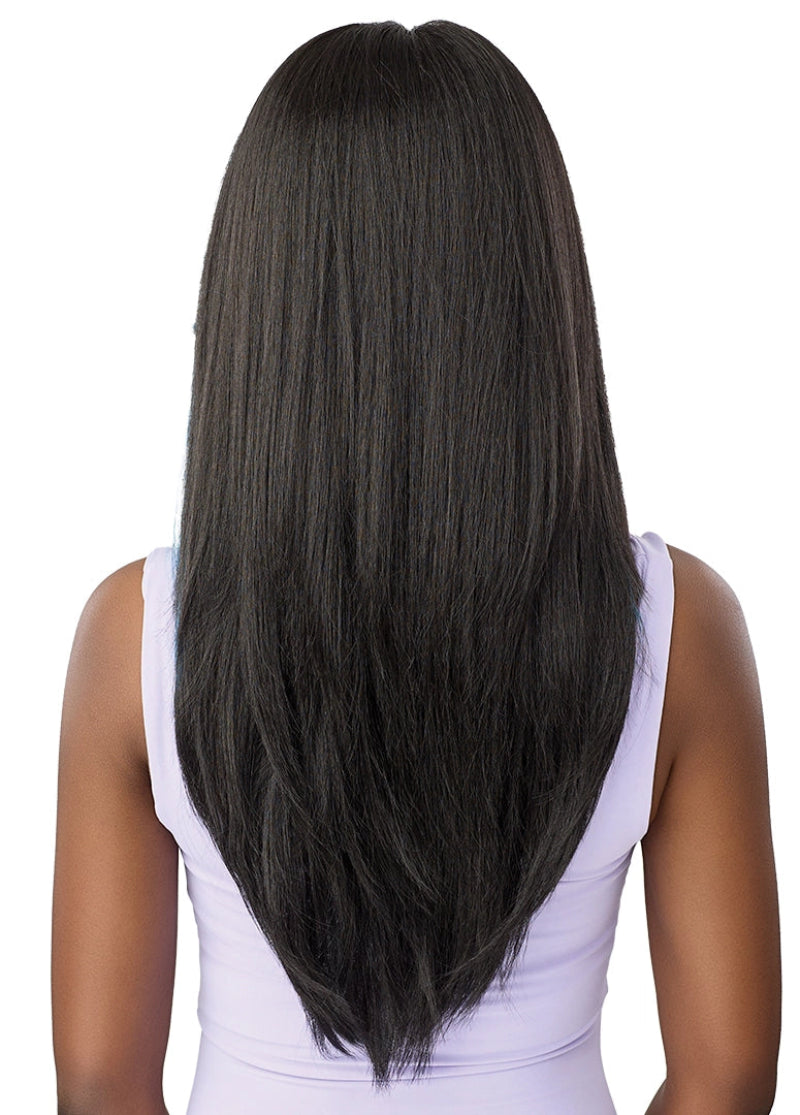 Outre Airtied Glueless Human Hair Blend 13x6 HD Lace Frontal 100% Fully Hand-Tied Wig SOFT YAKI 24"