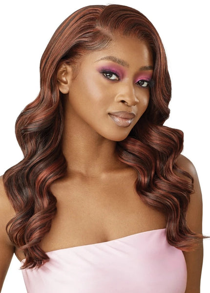 Outre Glueless 100% Fully Hand-Tied Human Hair Blend 13x6 HD Lace Front Wig NATURAL BODY WAVE 22