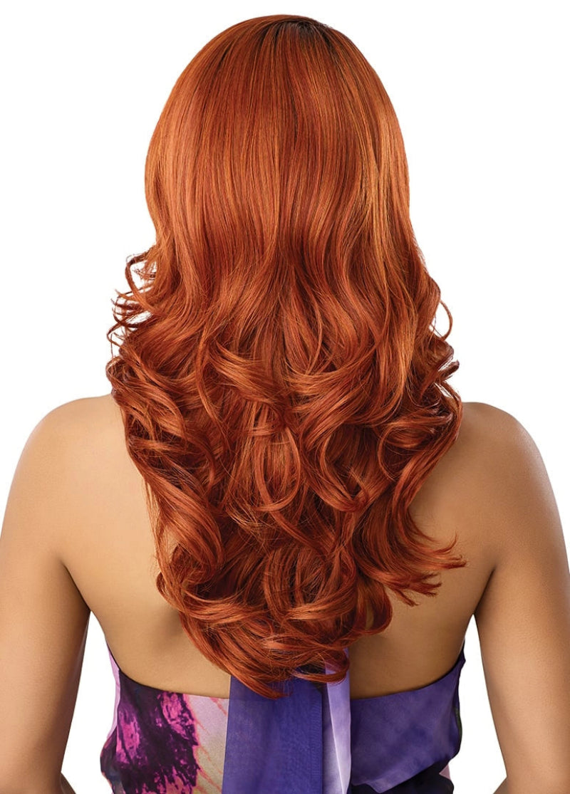 Outre Airtied 360 Flexilace Human Hair Blend Glueless 13x6 Lace Frontal Wig LOOSE BARREL CURLS 20"