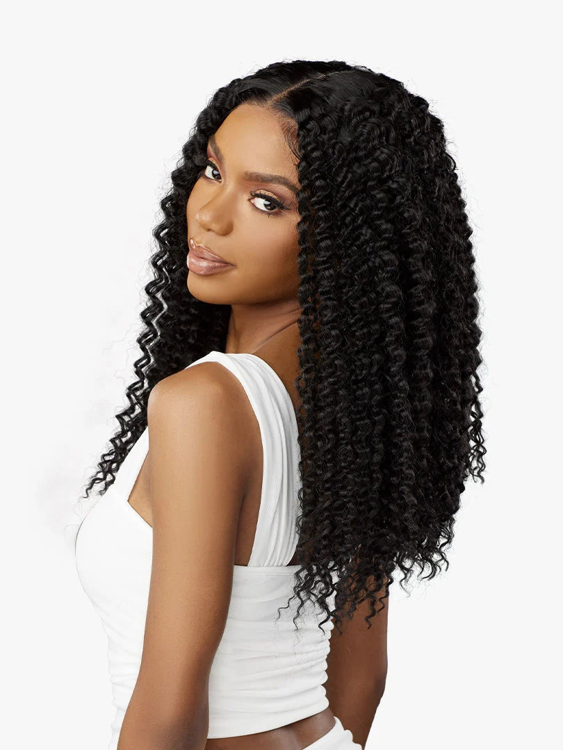 Sensationnel What Lace Butta Lace Human Hair Blend Glueless HD Lace Front Wig KINKY WATER WAVE 18"